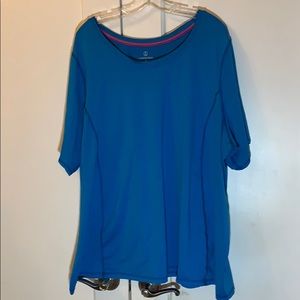 3x Lands’ End activewear blue top short sleeves